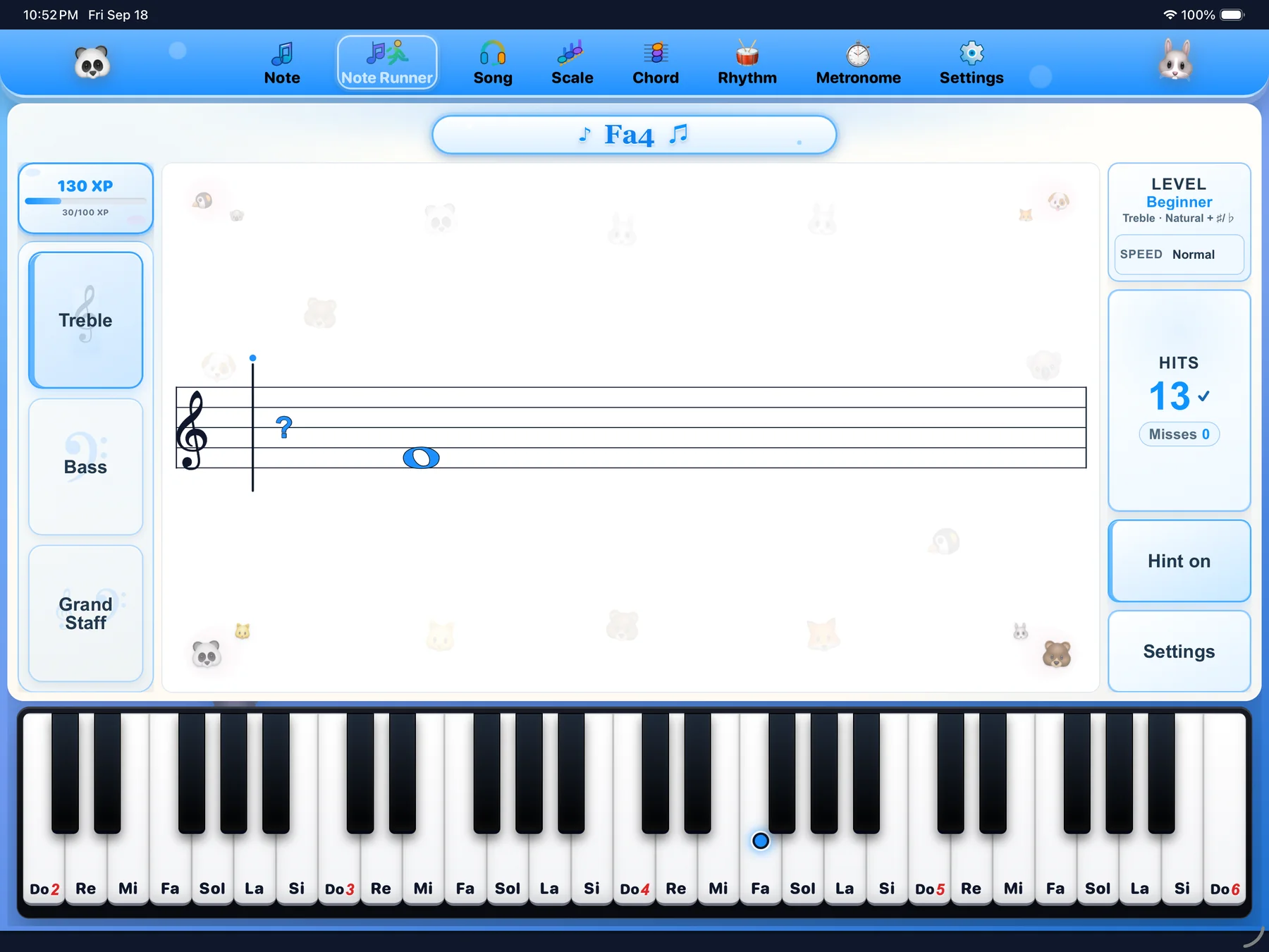 24Piano Note Runner on iPad