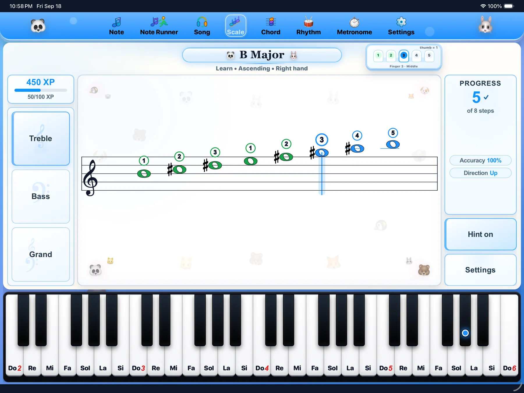 24Piano Scale practice preview on iPad