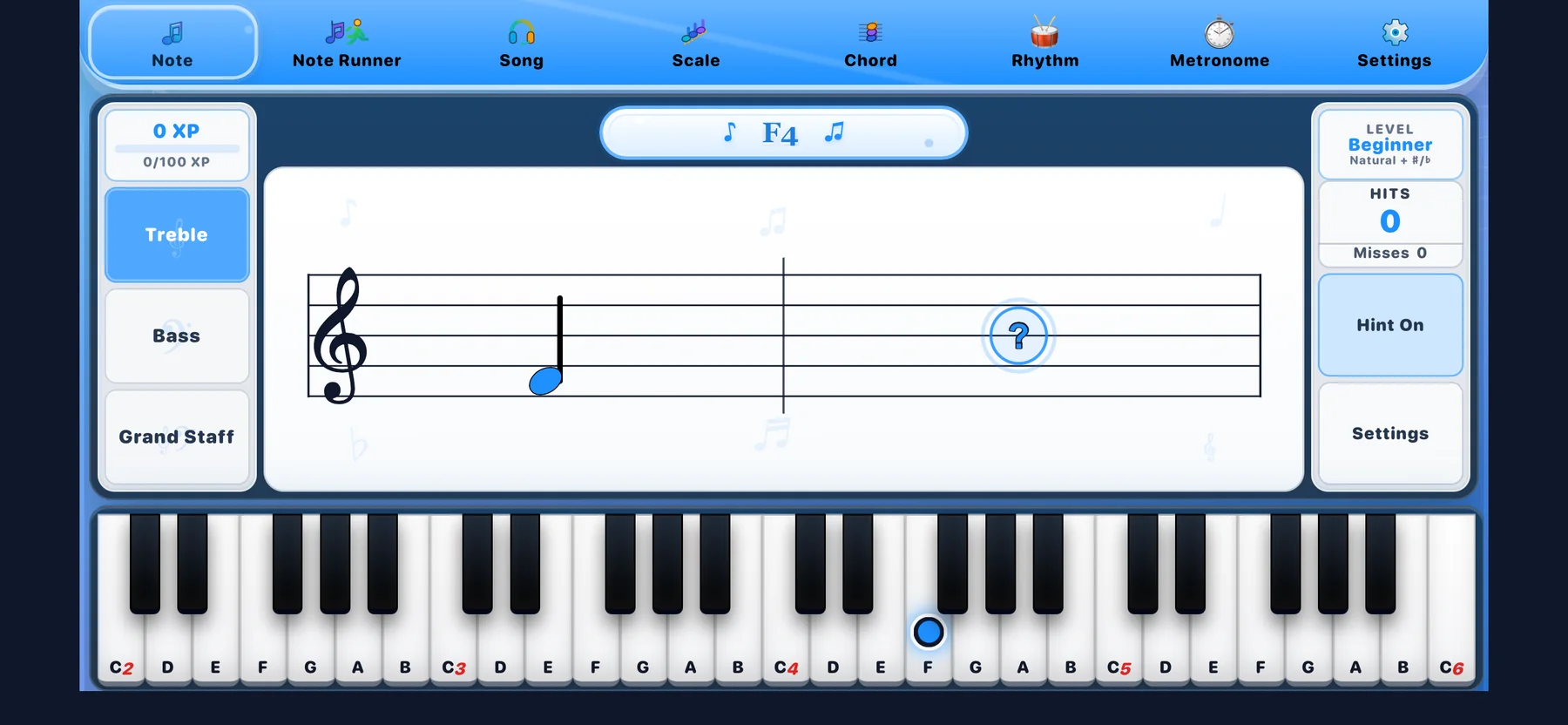 24Piano Note Trainer preview on iPhone